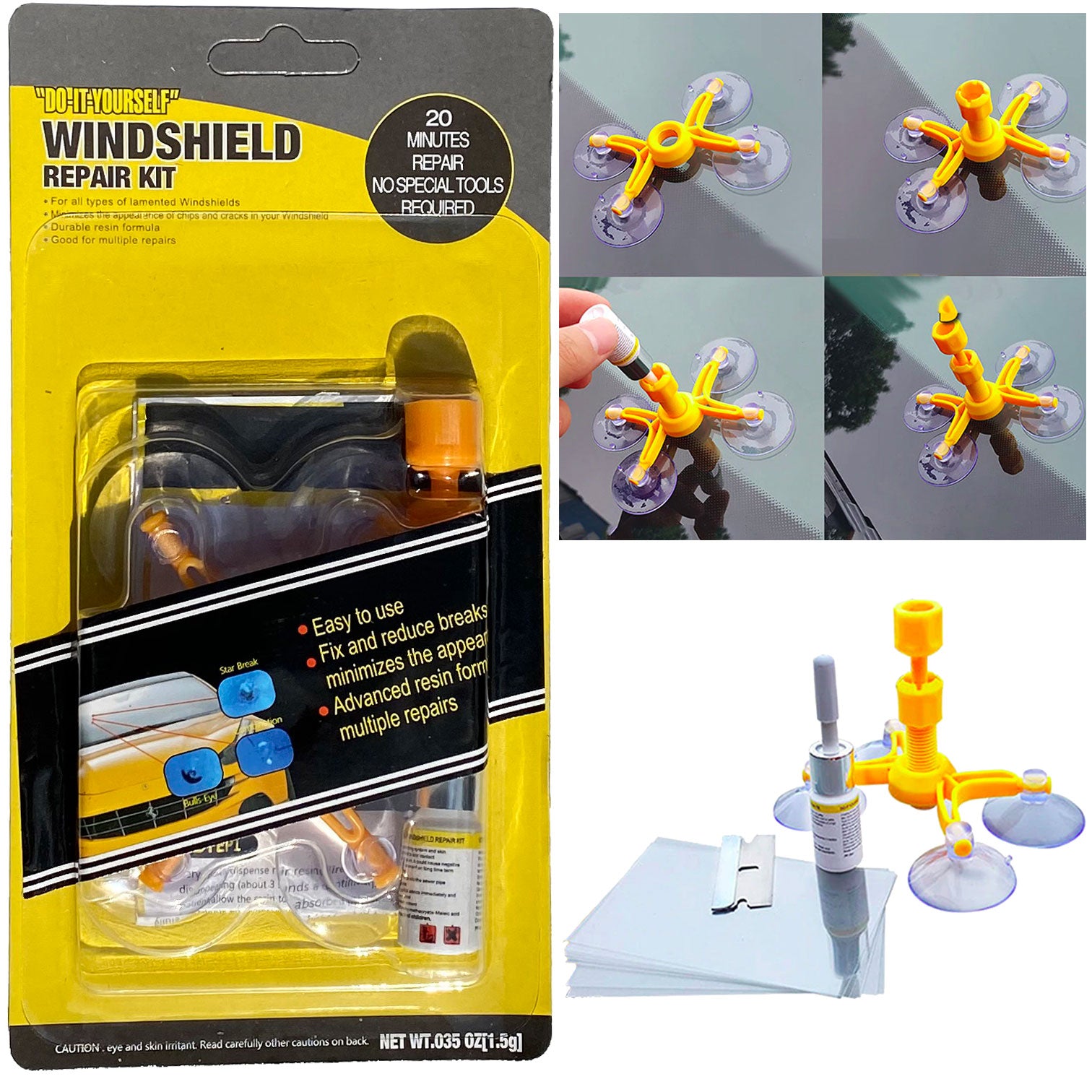 Windscreen Crack Repair Kit Car Chip Windshield Glass Wind Screen Premium DIY Windscreen Crack Repair Kit Car Chip Windshield Glass Wind Screen Premium DIY